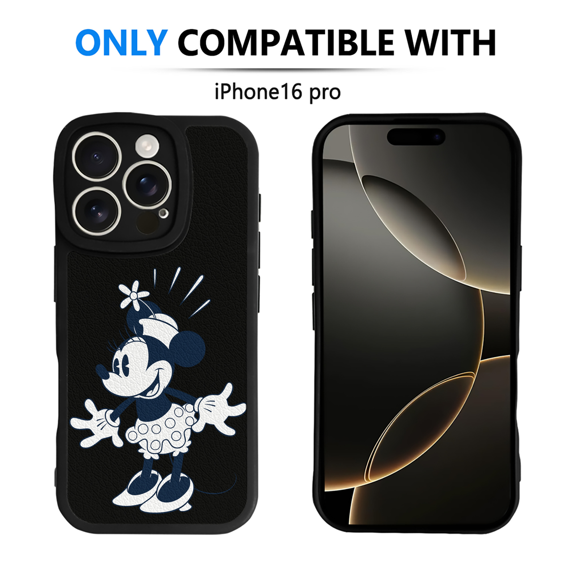 （画像用） ミッキーマウス Mickey Mouse 【iPhone 16シリーズ対応】シリコンスマホケース（レザー調） 材質：シリコン